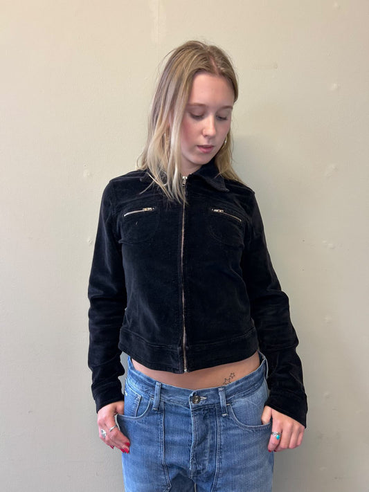 black corduroy zip up jacket