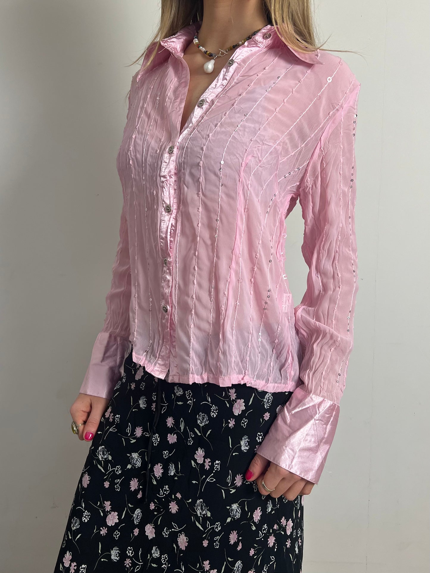 sequin blouse, M/L