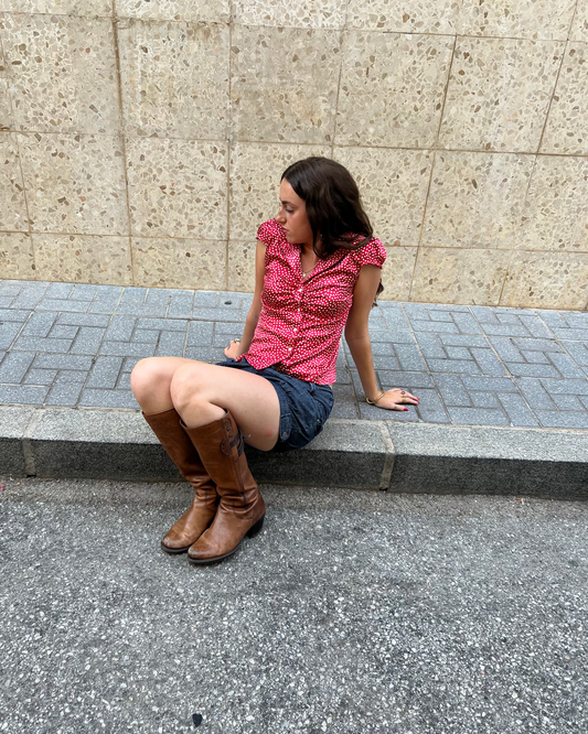 Dark denim mini skirt