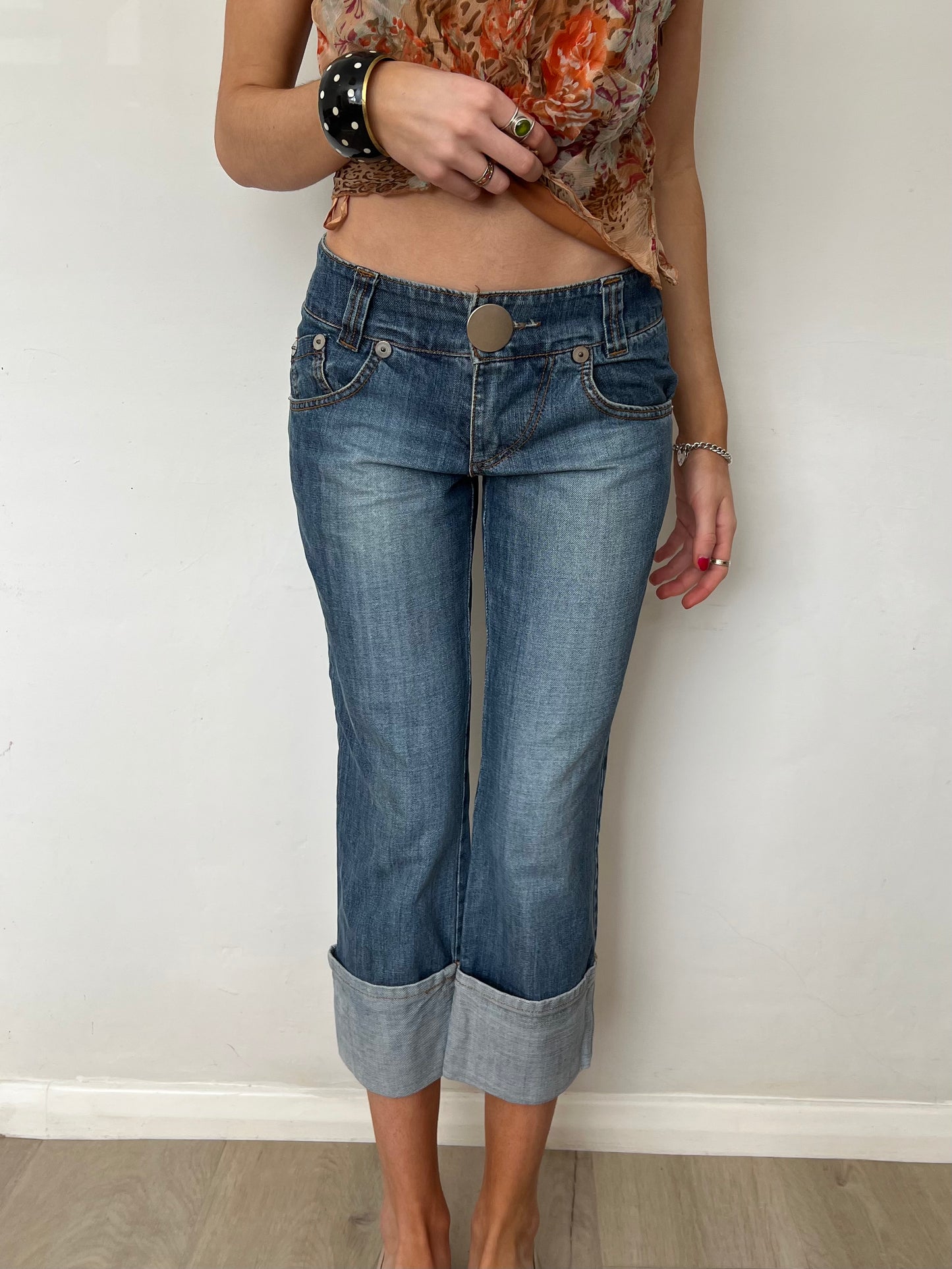 denim capris, S