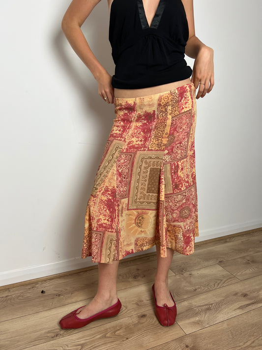 Vintage paisley print skirt, S