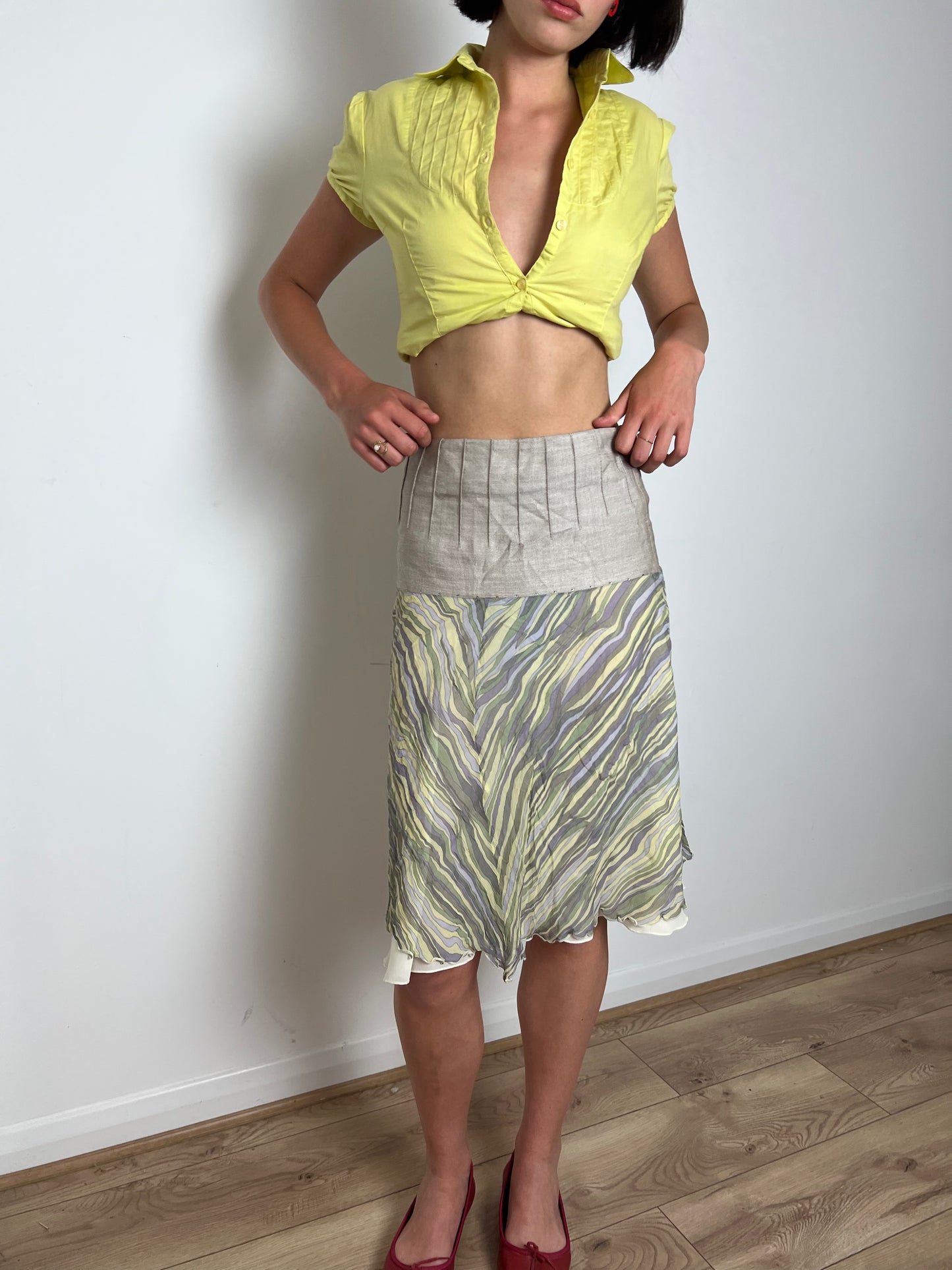 Vintage striped midi skirt, S