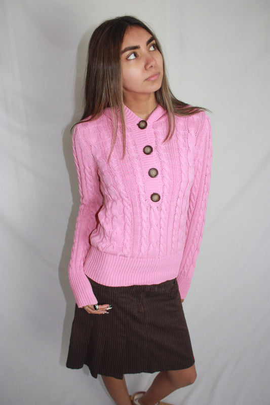 espirit brown pinstripe skirt, S