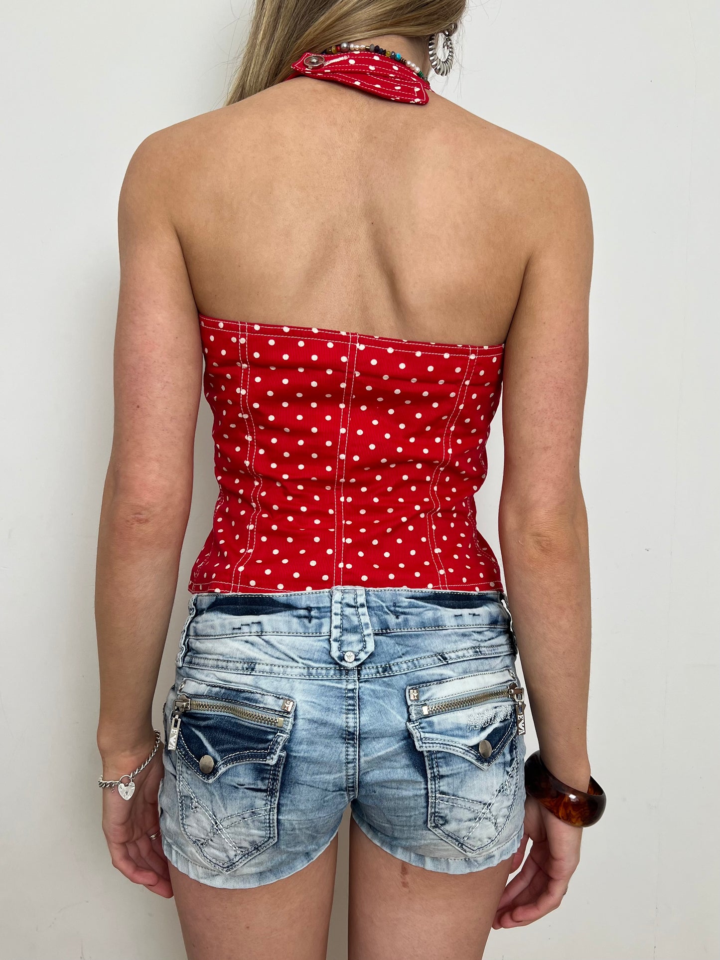 polka dot top, M