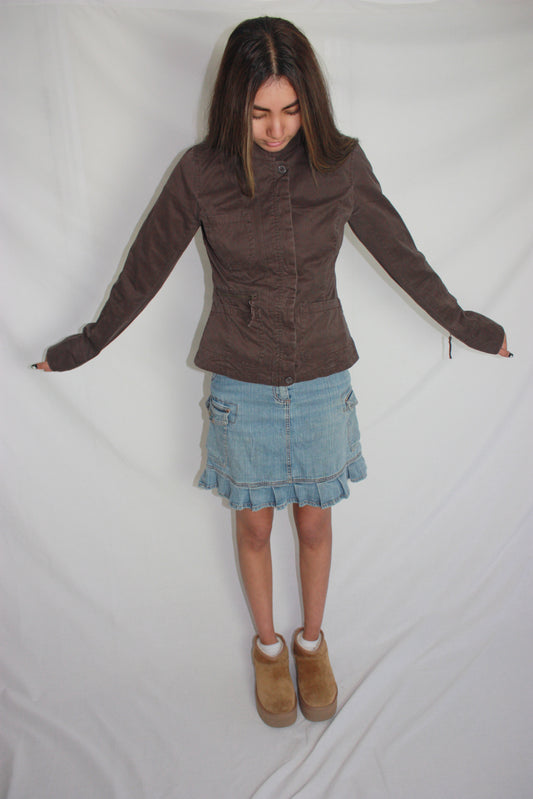 brown utility jacket, S