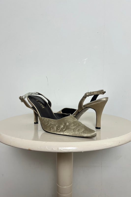 vintage gold kitten heels