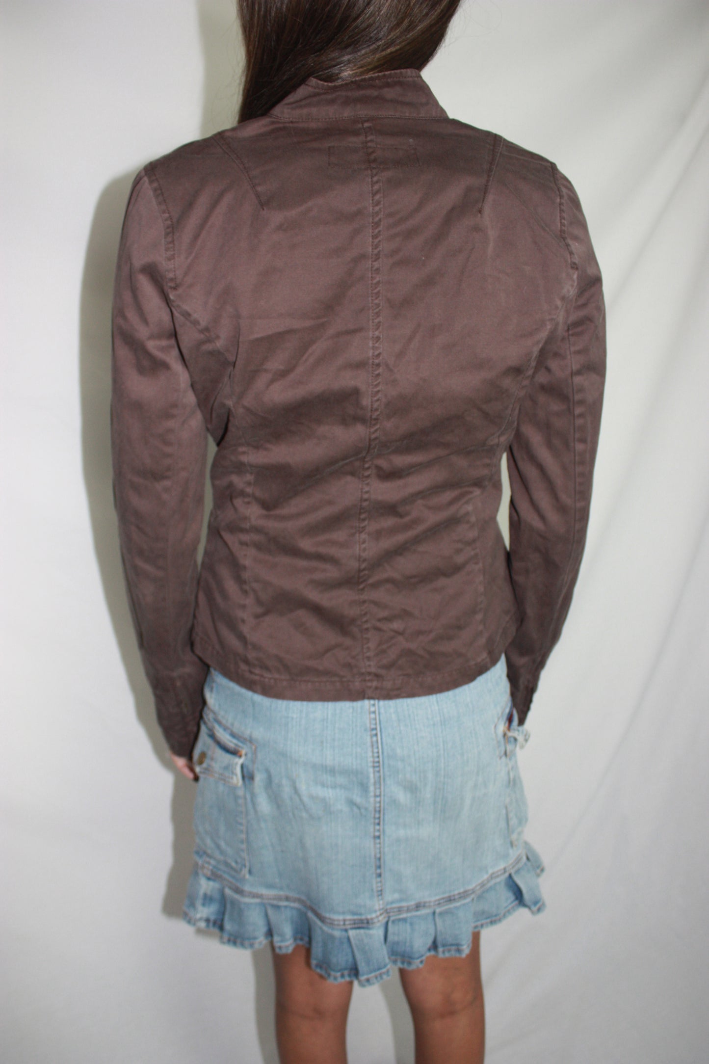 brown utility jacket, S
