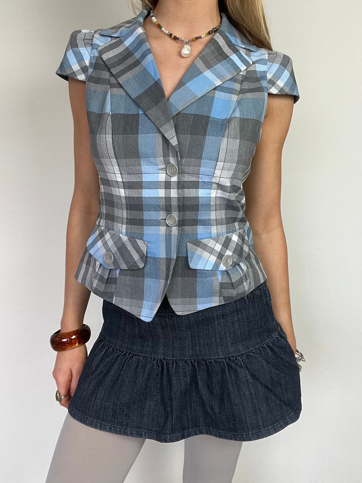 plaid waistcoat, M
