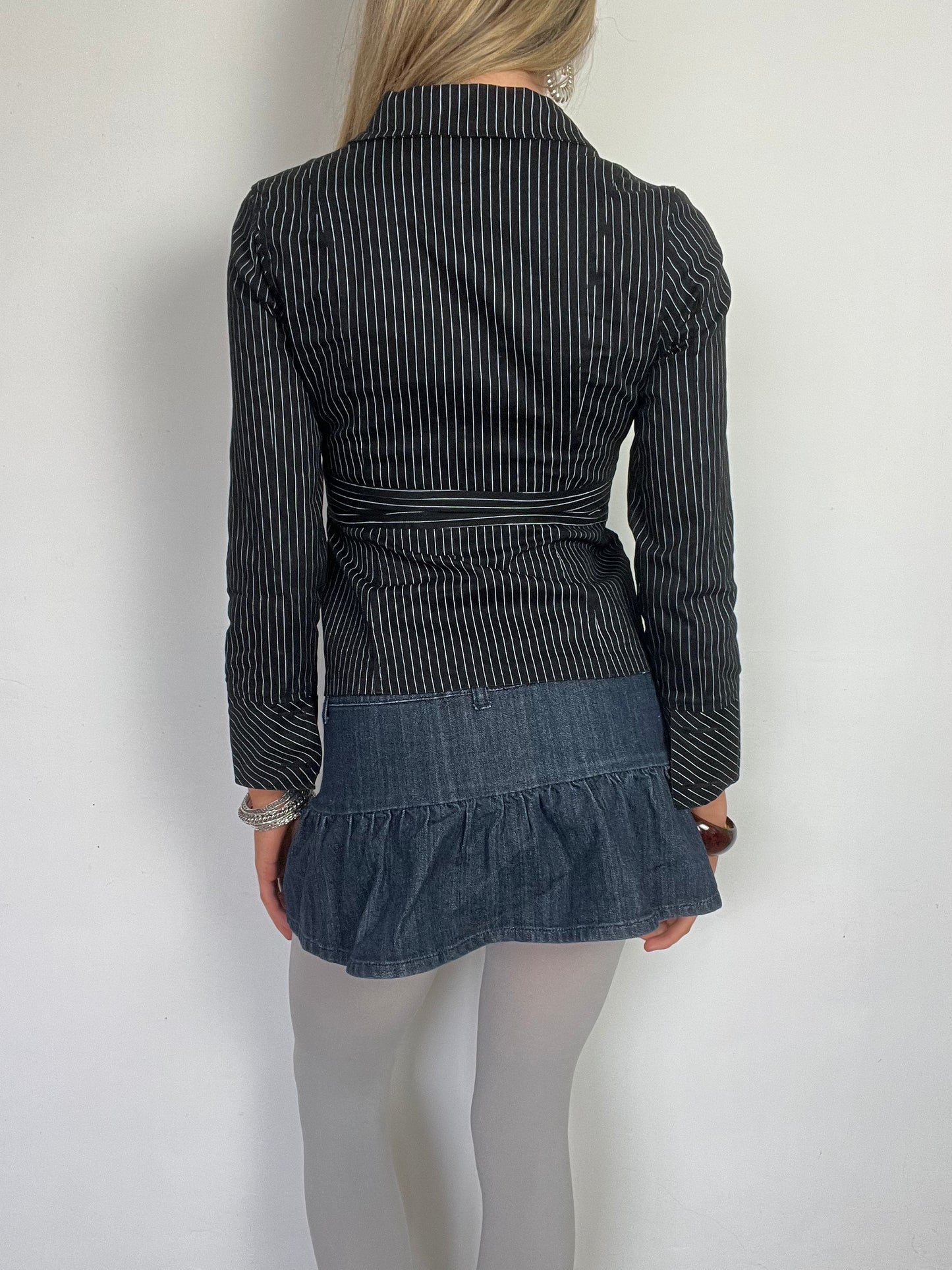 striped blazer, M