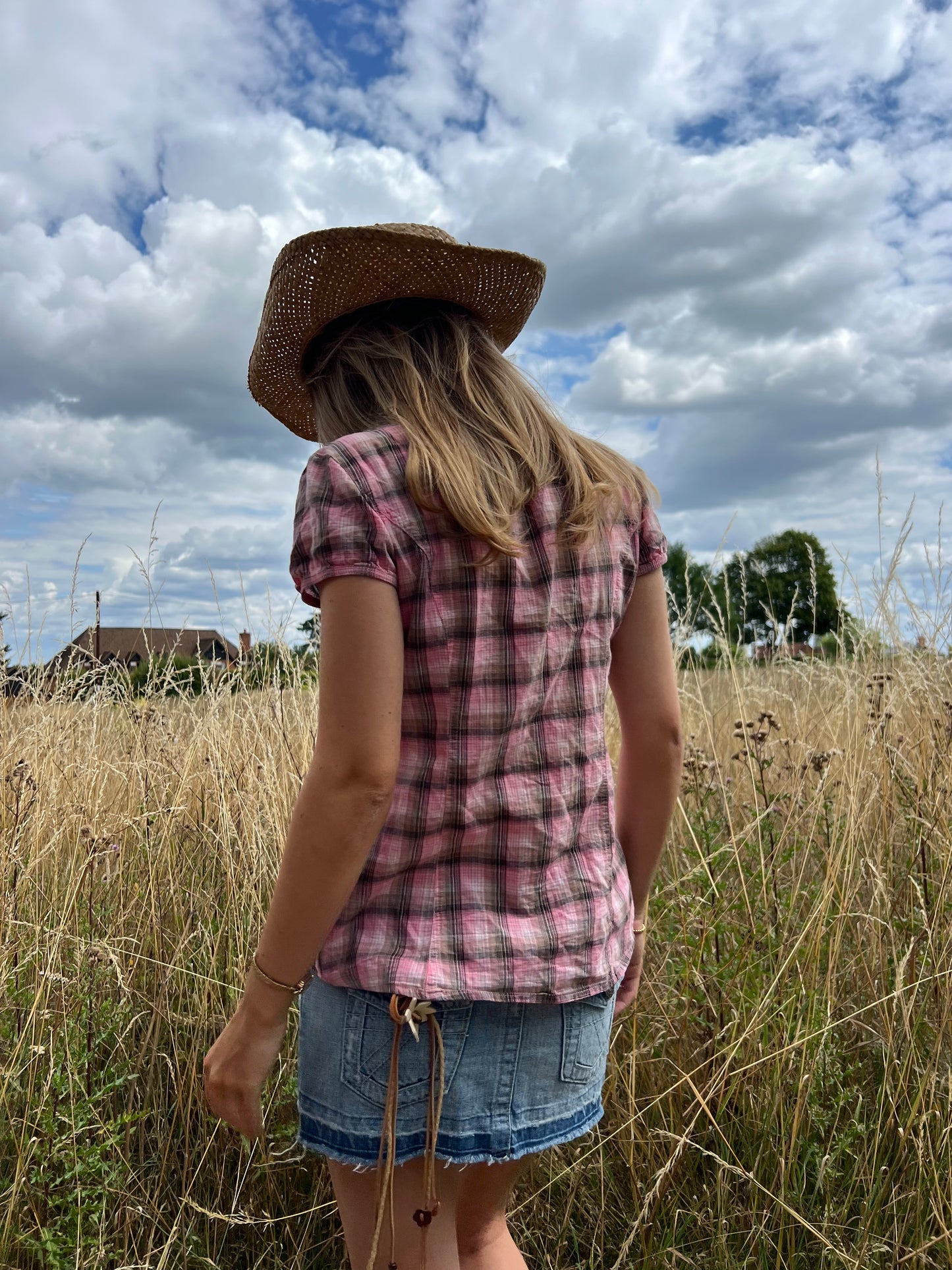 Plaid button up blouse