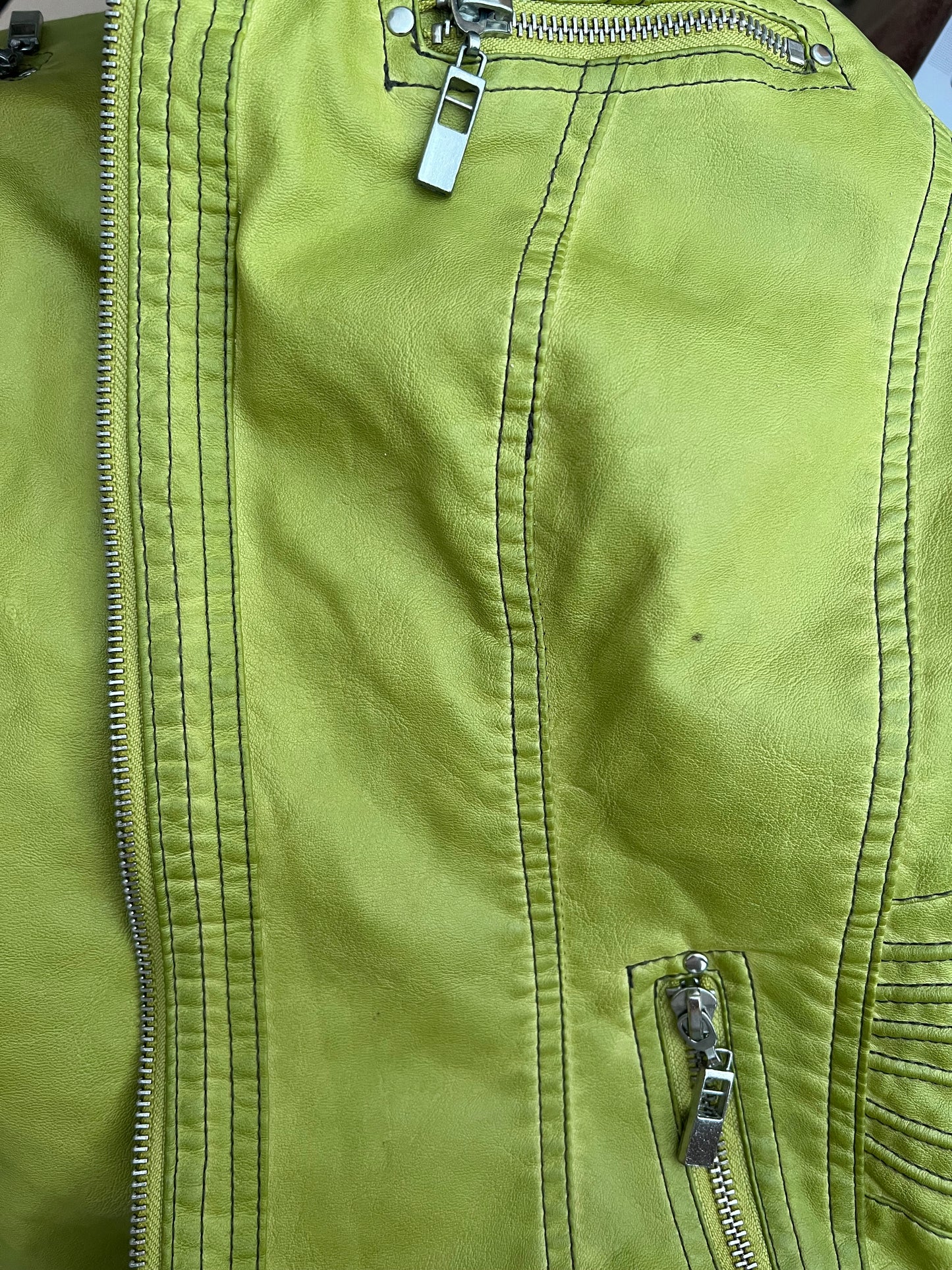 green leather jacket, M/L