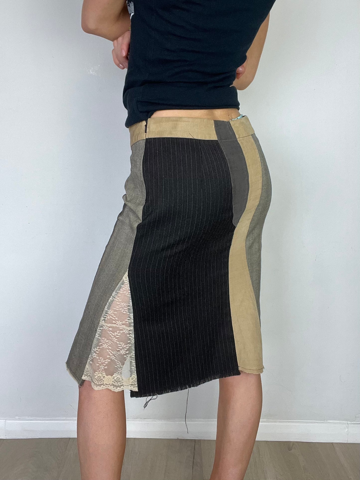patchwork midi skirt, XS/S