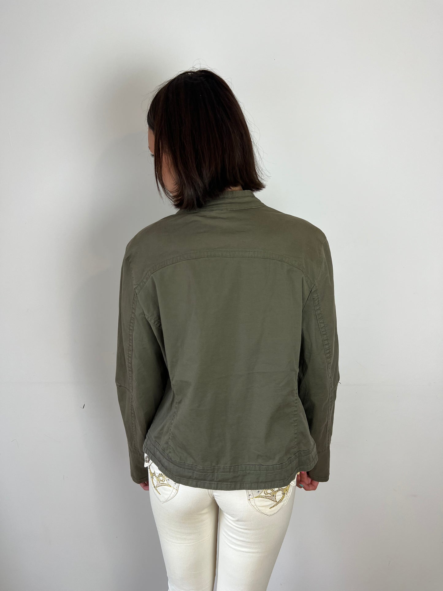 Vintage khaki cargo utility jacket, M