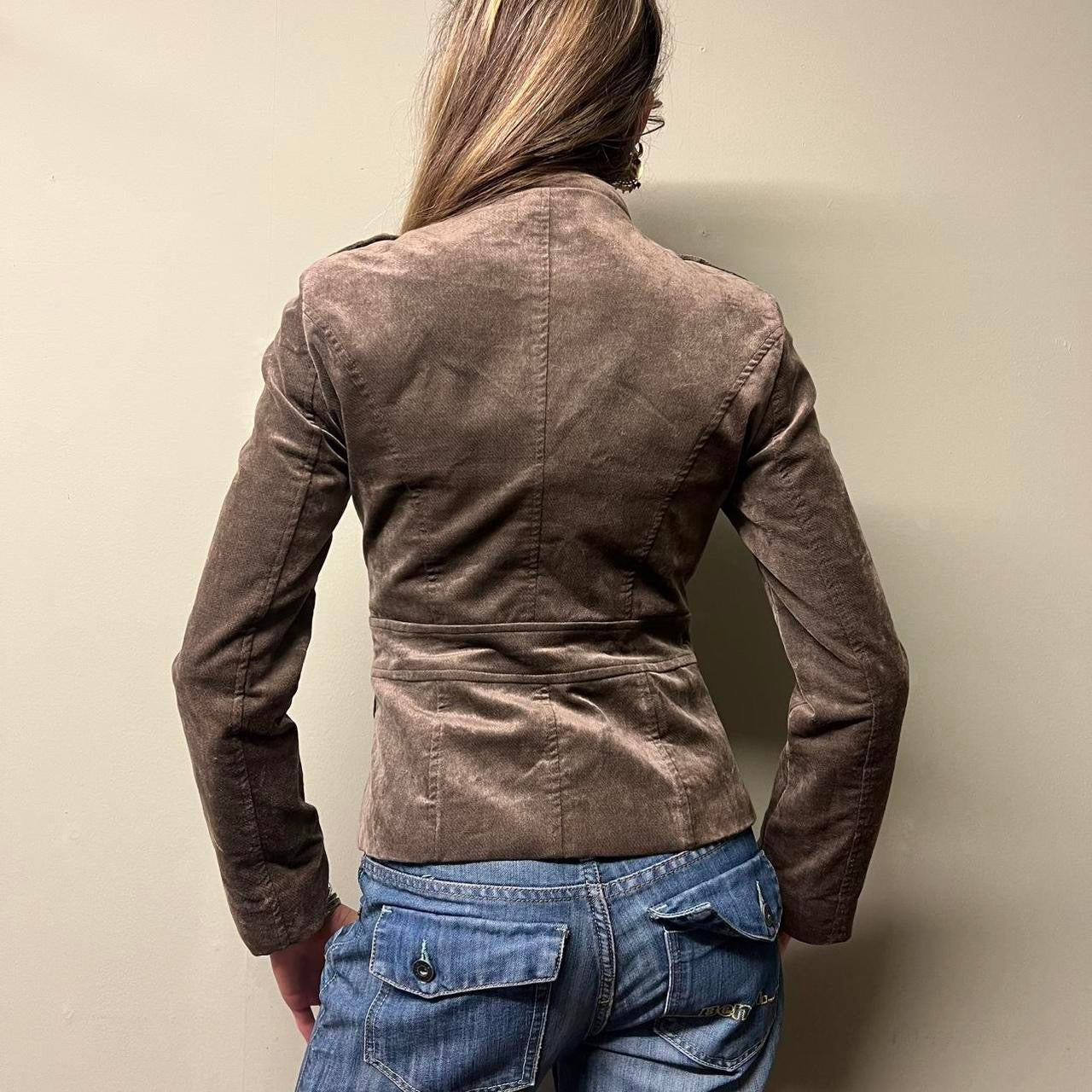 khaki military jacket, S