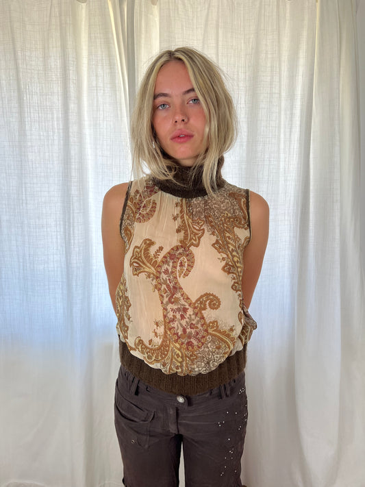 Vintage sheer turtleneck top