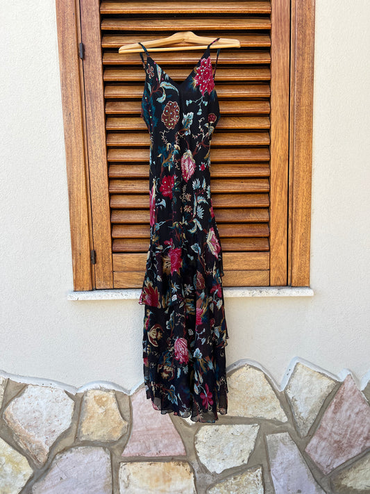 sequin floral maxi dress, S