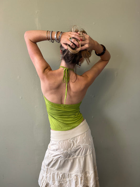vintage 00s green halter top