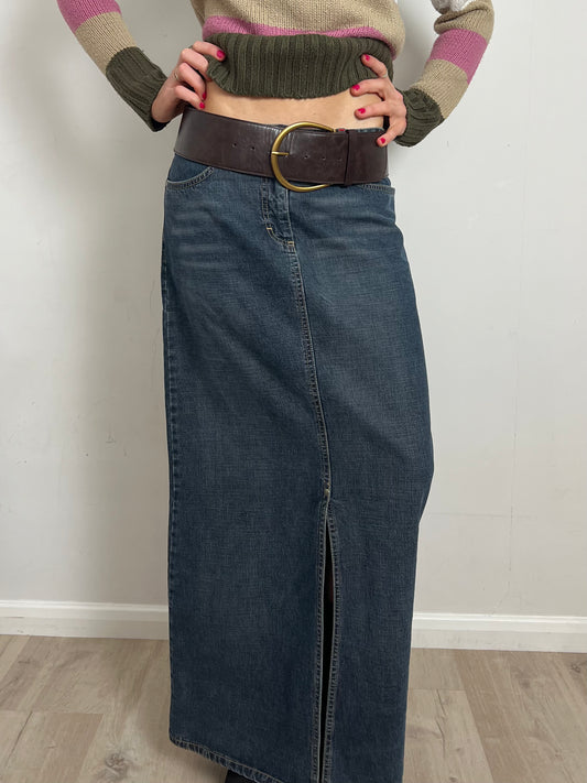denim maxi skirt, S/M