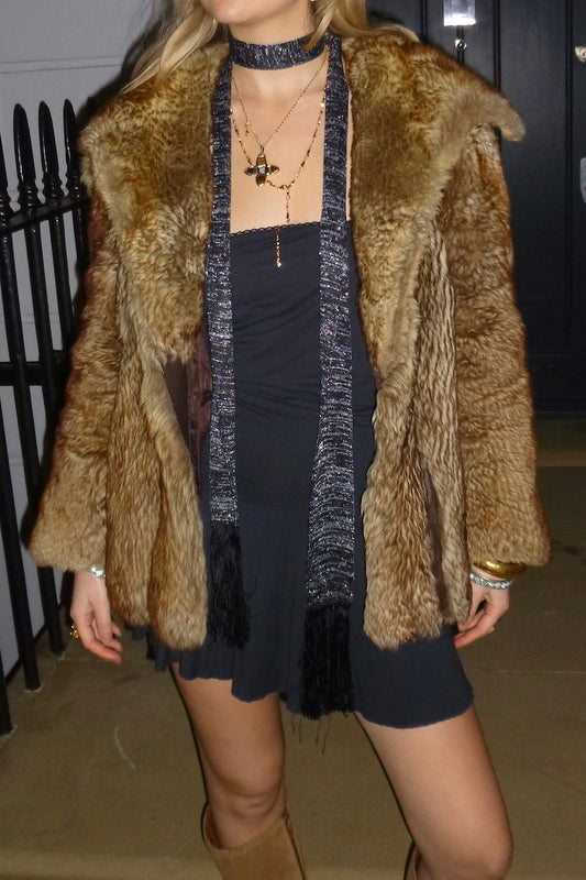 black & silver skinny scarf