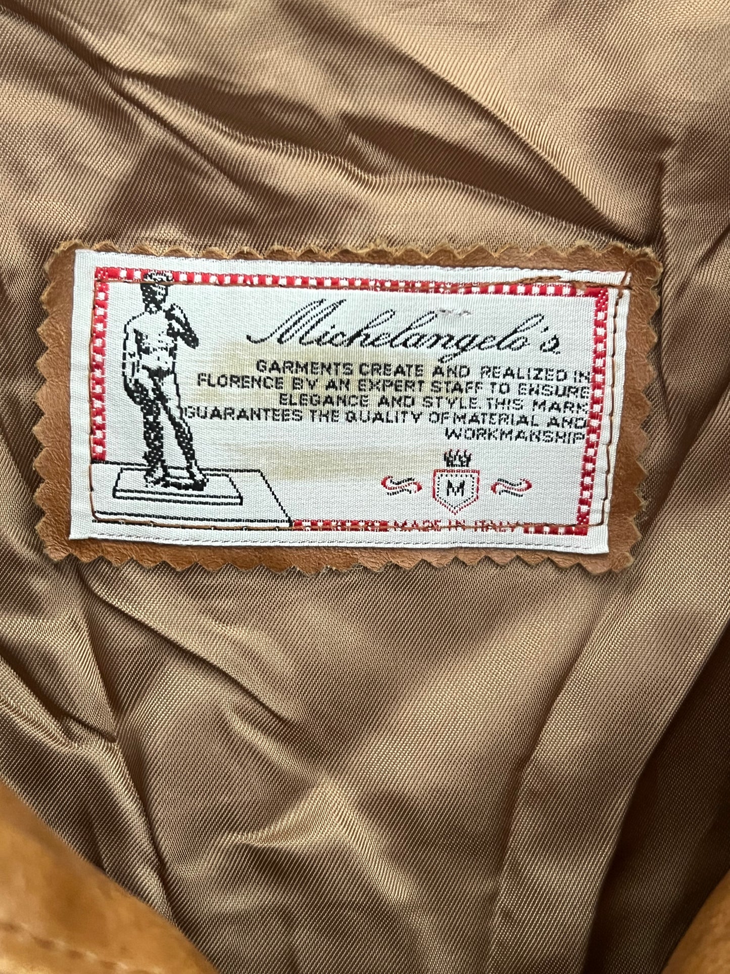 brand Michelangelo's vintage zip up leather jacket