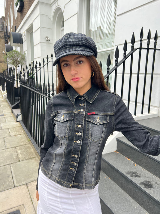 dark wash button up denim jacket