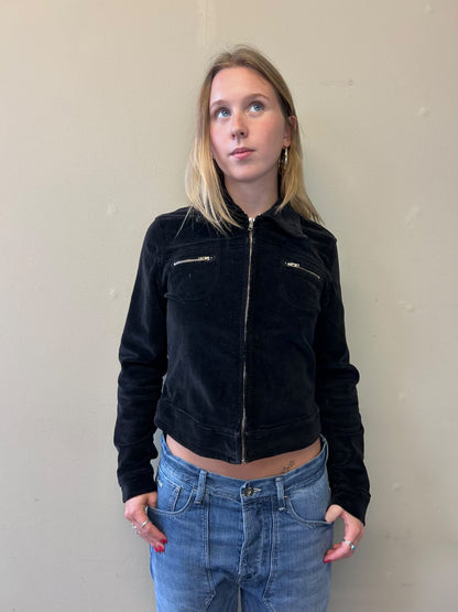 black corduroy zip up jacket