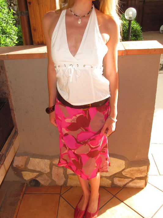white halter top, S