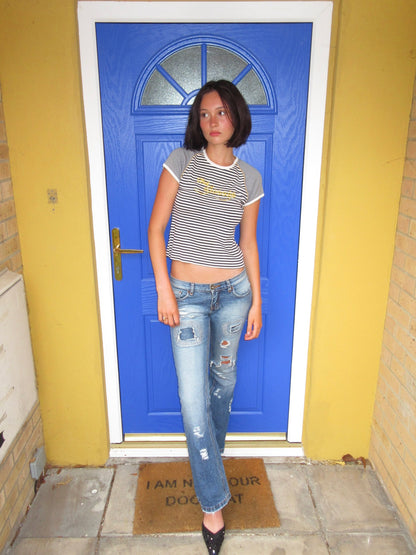 Vintage distressed jeans, S