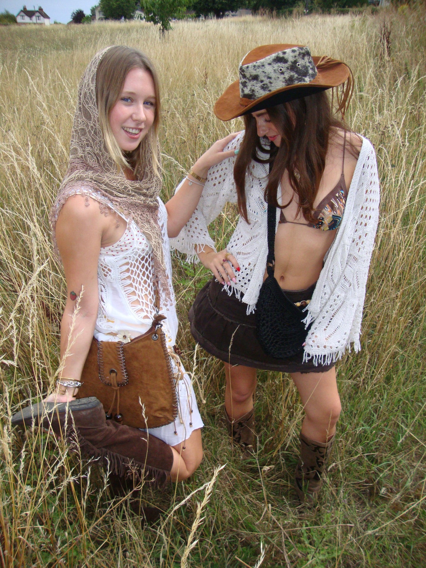 Brown lace scarf accessory