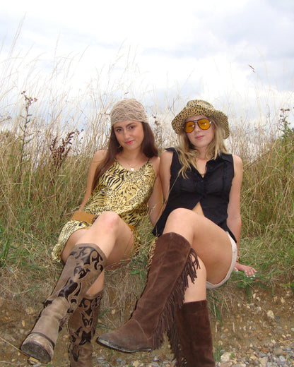 Animal print mini slip dress