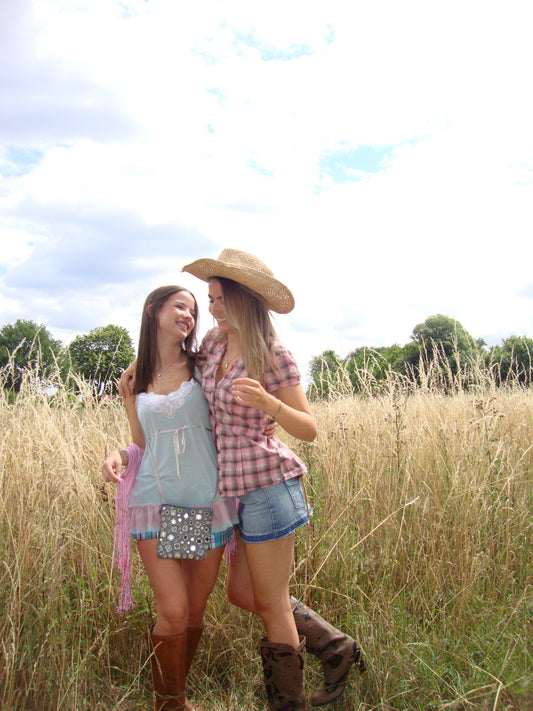 Silver cross body bag