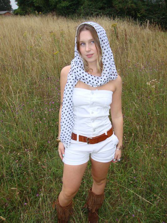 Polka dot scarf wrap