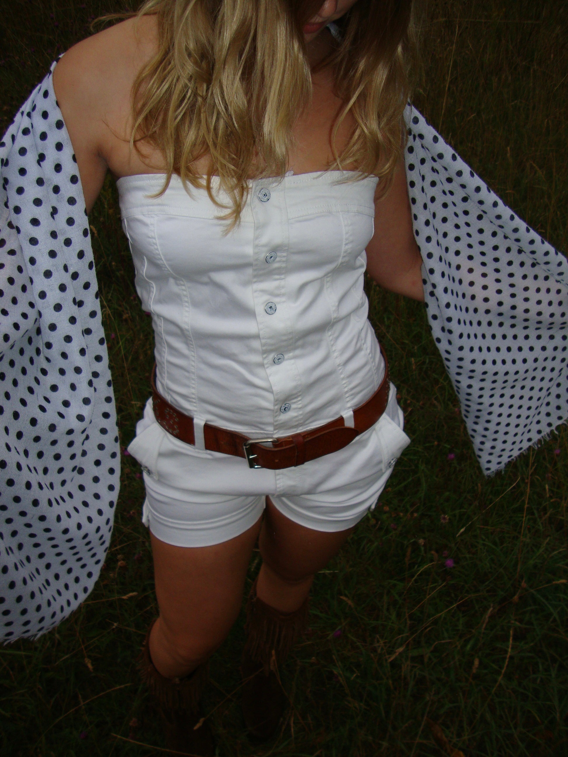 Polka dot scarf wrap