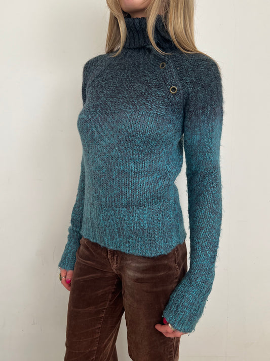 mohair wool blend roll neck, M