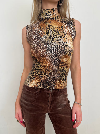 leopard print top, S/M