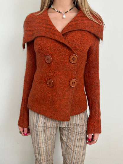 mohair double button knit, M