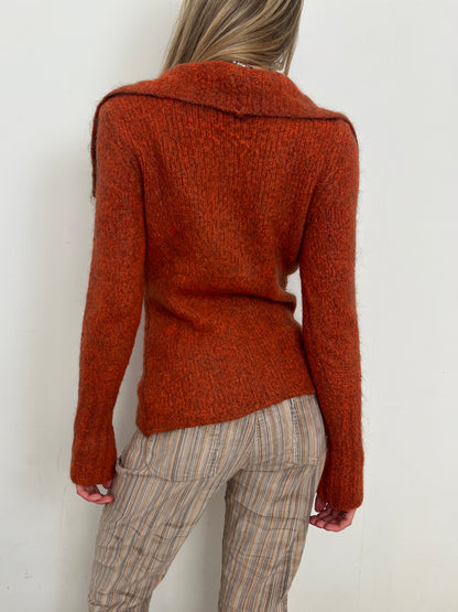 mohair double button knit, M