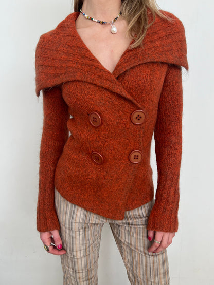 mohair double button knit, M