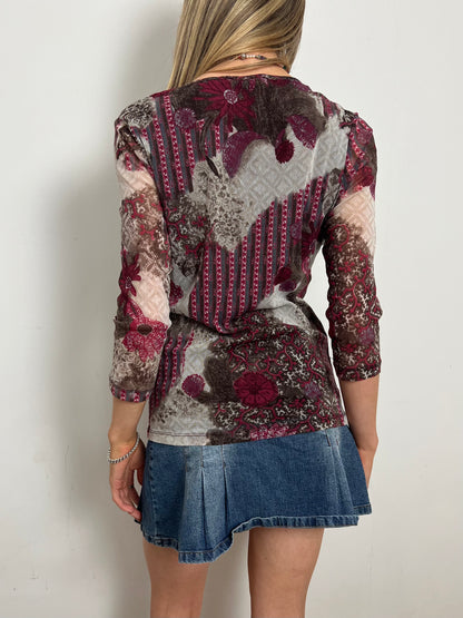 mesh graphic top, M