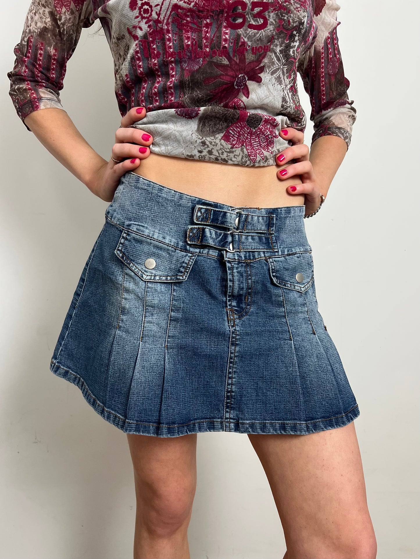 denim mini skirt, S/M