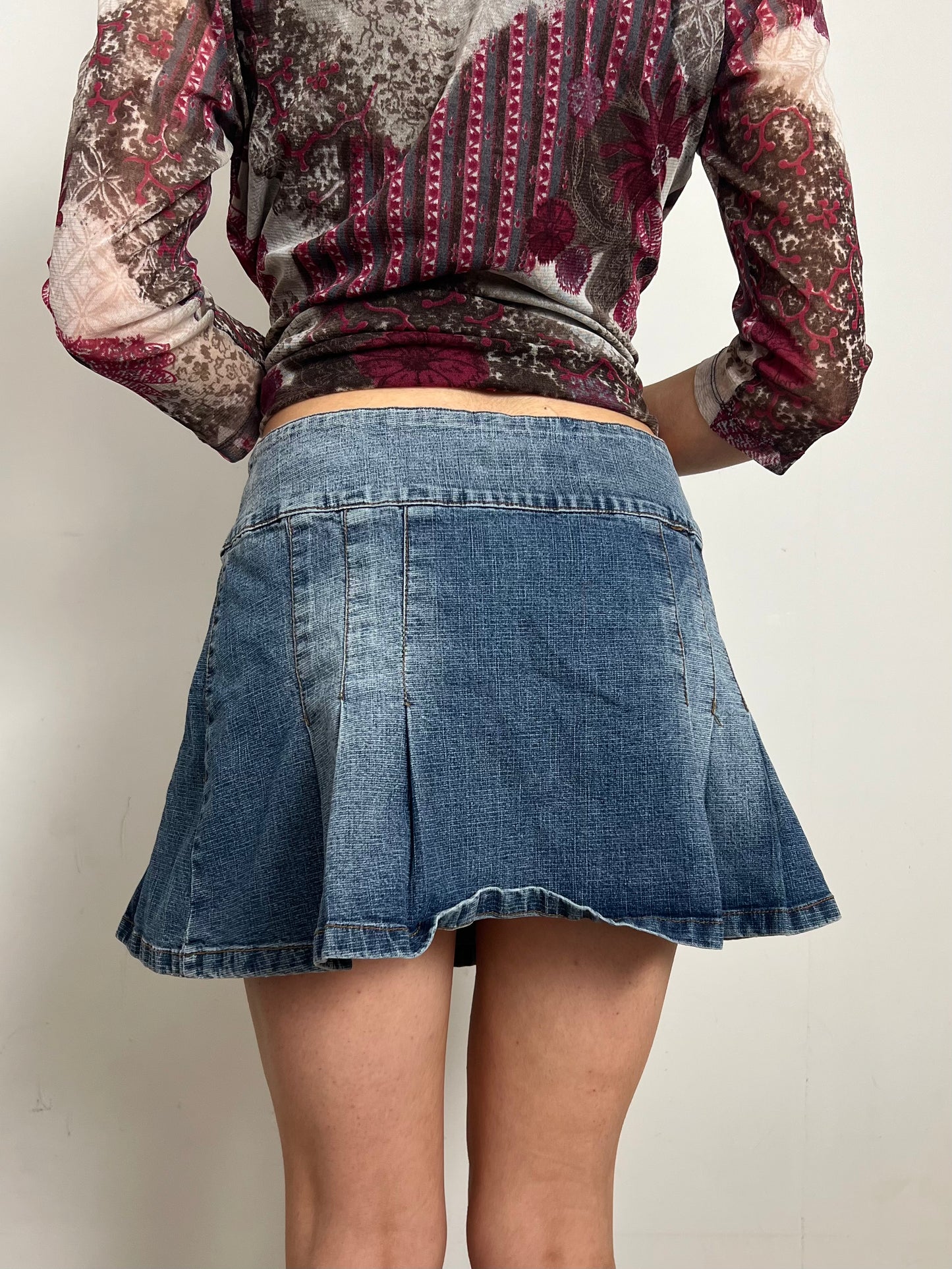 denim mini skirt, S/M