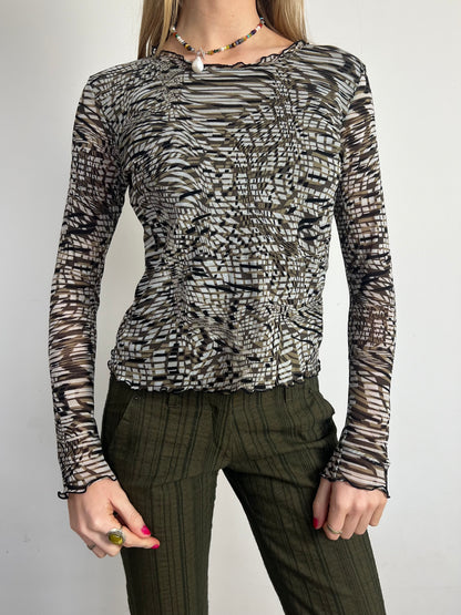 mesh graphic top, M