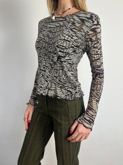 mesh graphic top, M