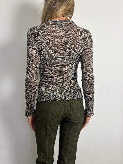 mesh graphic top, M