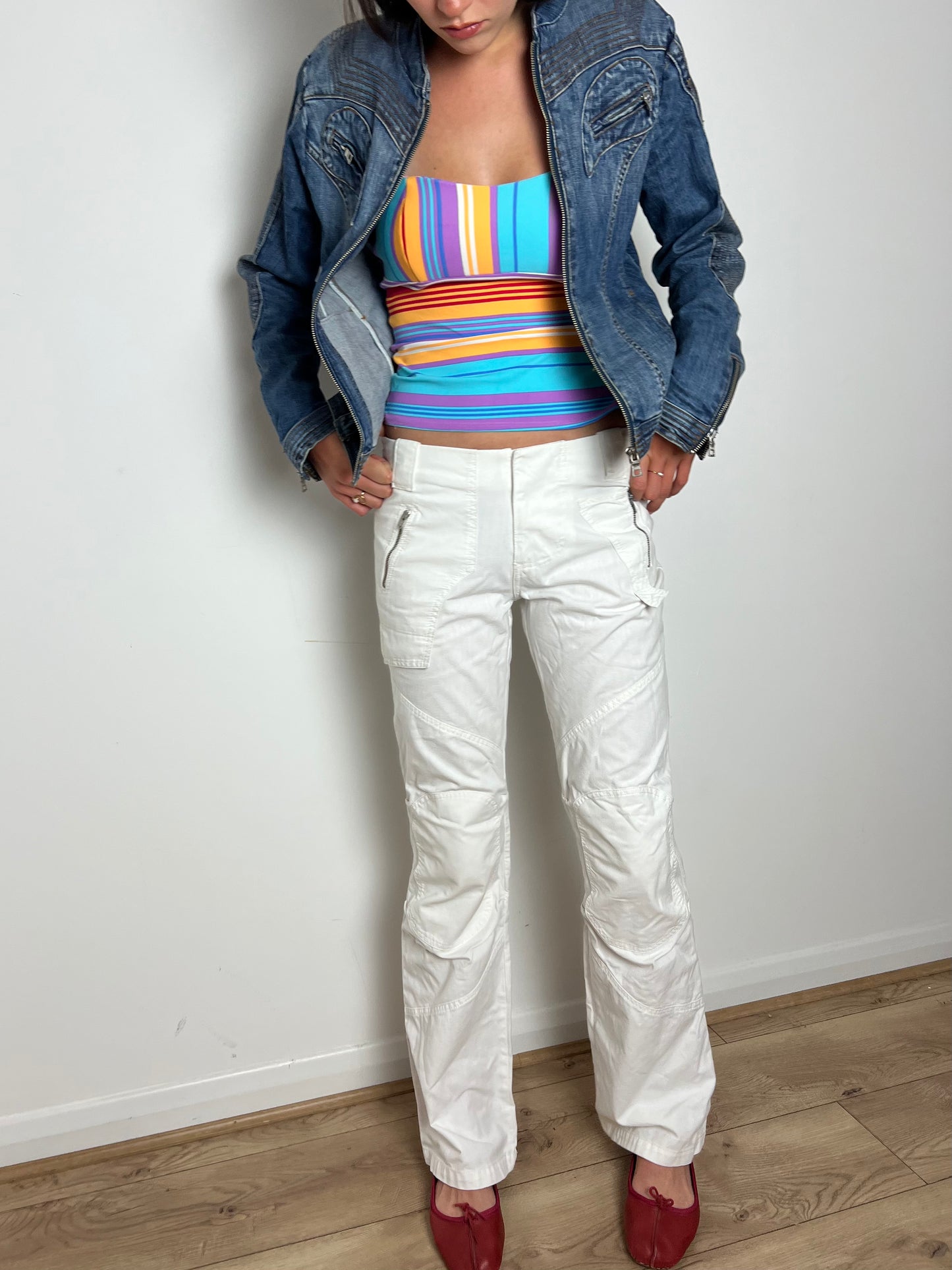 Mexx white cargo trousers, S