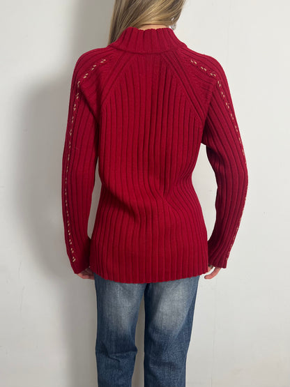 oversized double zip knit, XL