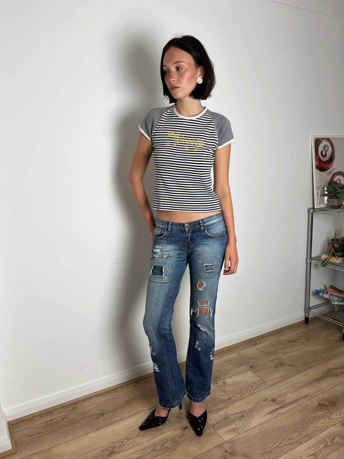Vintage distressed jeans, S
