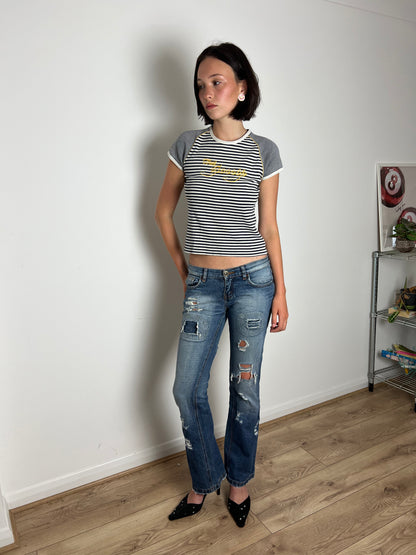 Vintage distressed jeans, S