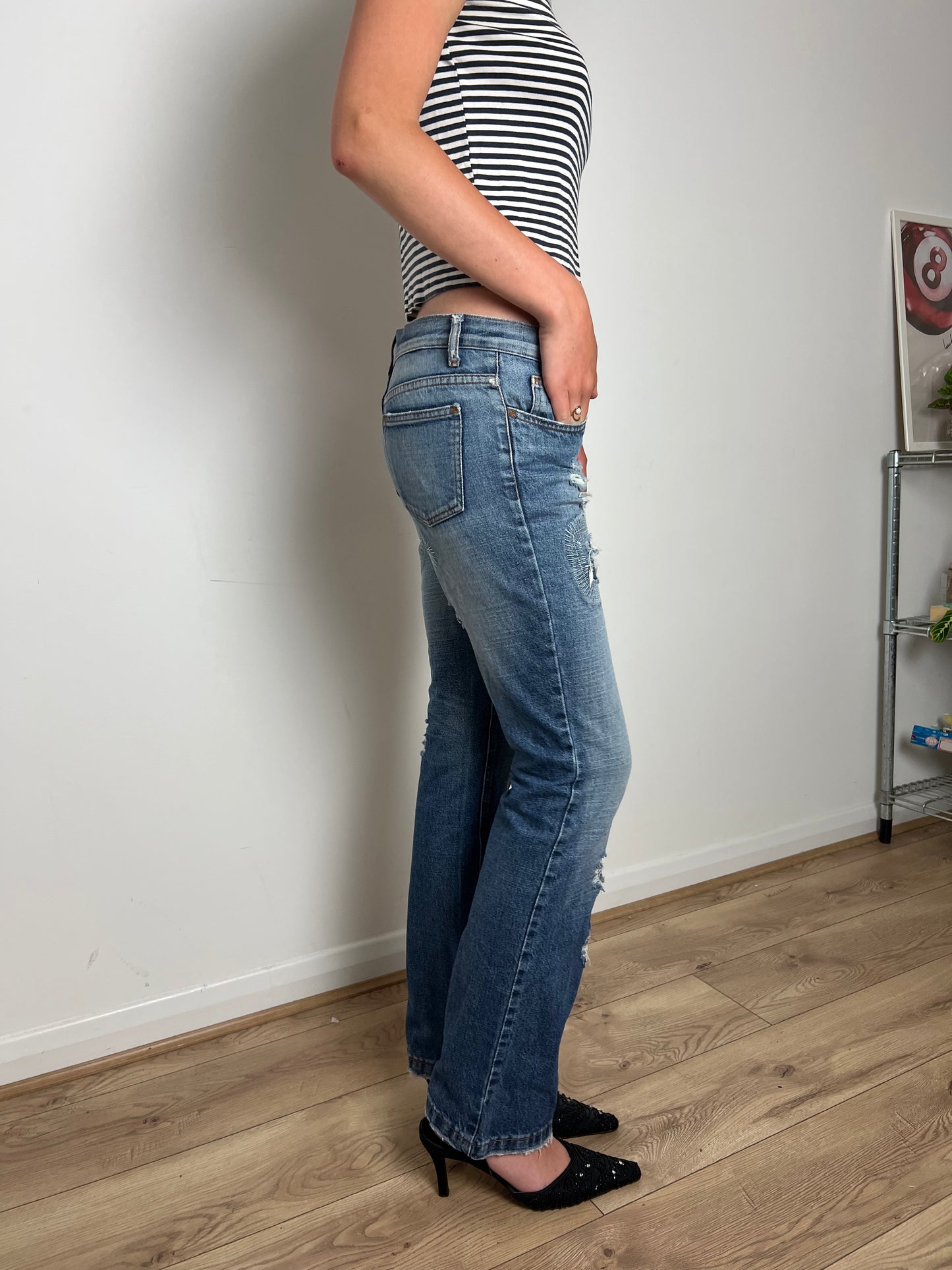 Vintage distressed jeans, S