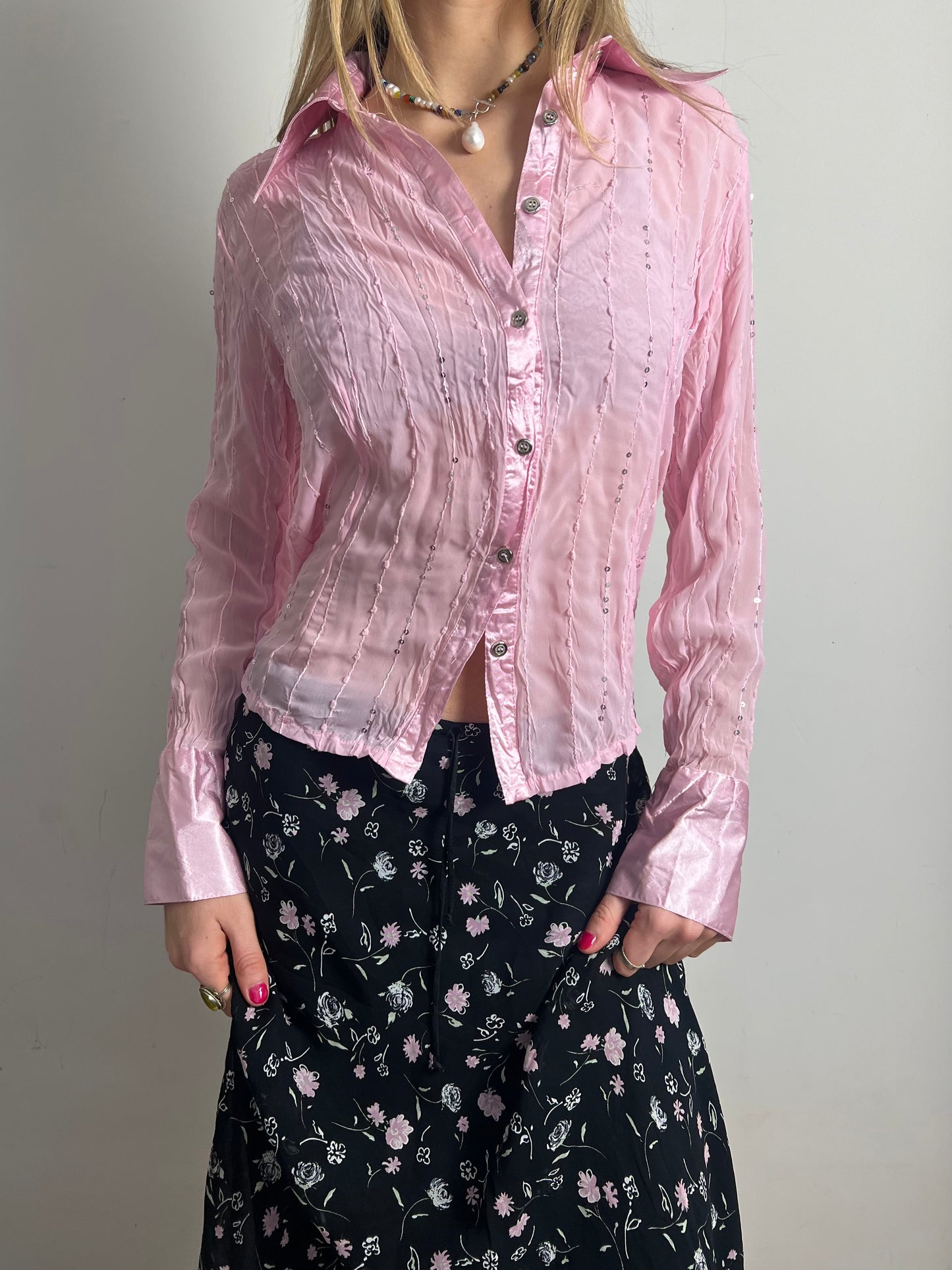 sequin blouse, M/L